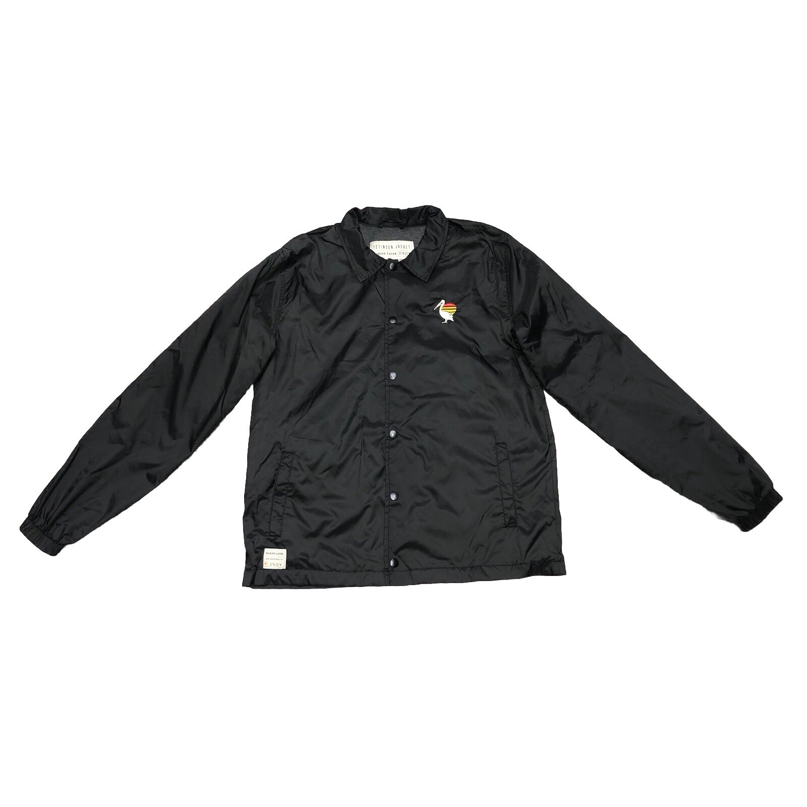 Marine Layer Stinson Jacket Men's M Black Coach Retro Pelican Windbreaker